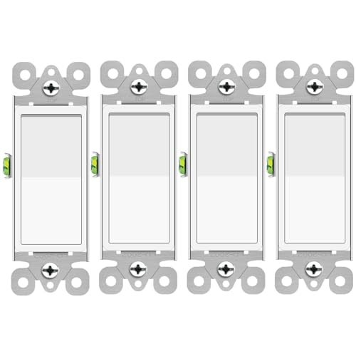 Greencycle 3 Way Switch White Greencycle 4 Pack Three WaySingle Pole Light Switch Rocker Switches 15A 120277V OnOff Rocker Paddle Interrupter ResidentialCommercial GradeHome OfficeULCUL - Image 1