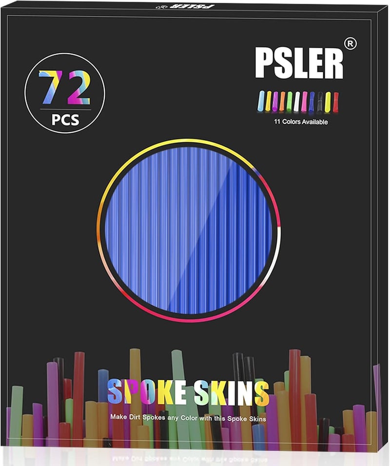 PSLER 72 PCS Blue Spoke Skins for Bikes - Image 2