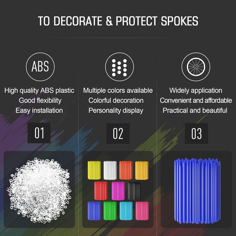 PSLER 72 PCS Blue Spoke Skins for Bikes - Image 4