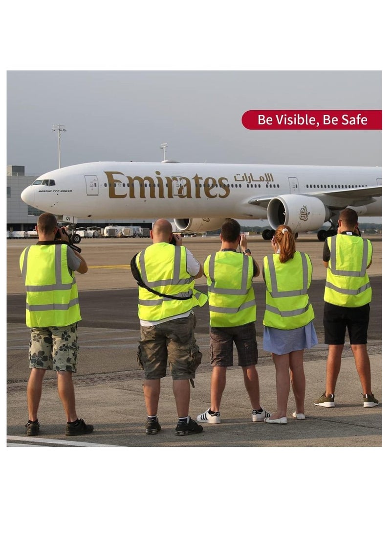 يوويل سترة أمان عاكسة للنساء والرجال سترة أمان عالية الوضوح مع جيوب وسحاب لسهولة الارتداء صغيرة - Image 4