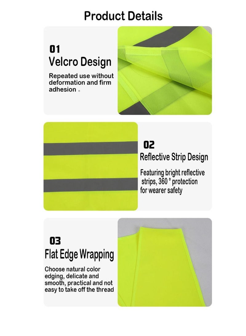 يوويل سترة أمان عاكسة للنساء والرجال سترة أمان عالية الوضوح مع جيوب وسحاب لسهولة الارتداء صغيرة - Image 3