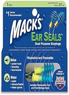 Mack's Mack's Seals Ear Plugs (1 Pair) - Blue/Yellow 
