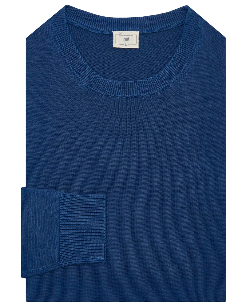 Camicissima FANCY KNIT COTTON FANCY CREW NECK WASHED