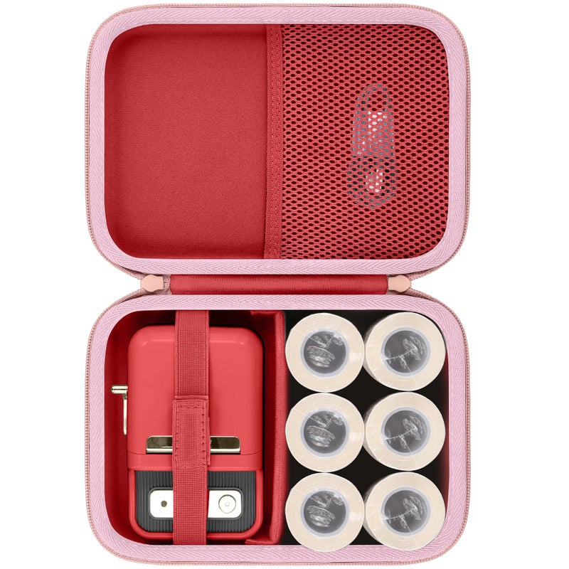 Baval Label Printer Case Compatible with NIIMBOT B21/B21 Pro/B1 Label Maker Thermal Label Printer and 2 inch Label Paper(Red Case) - Image 1
