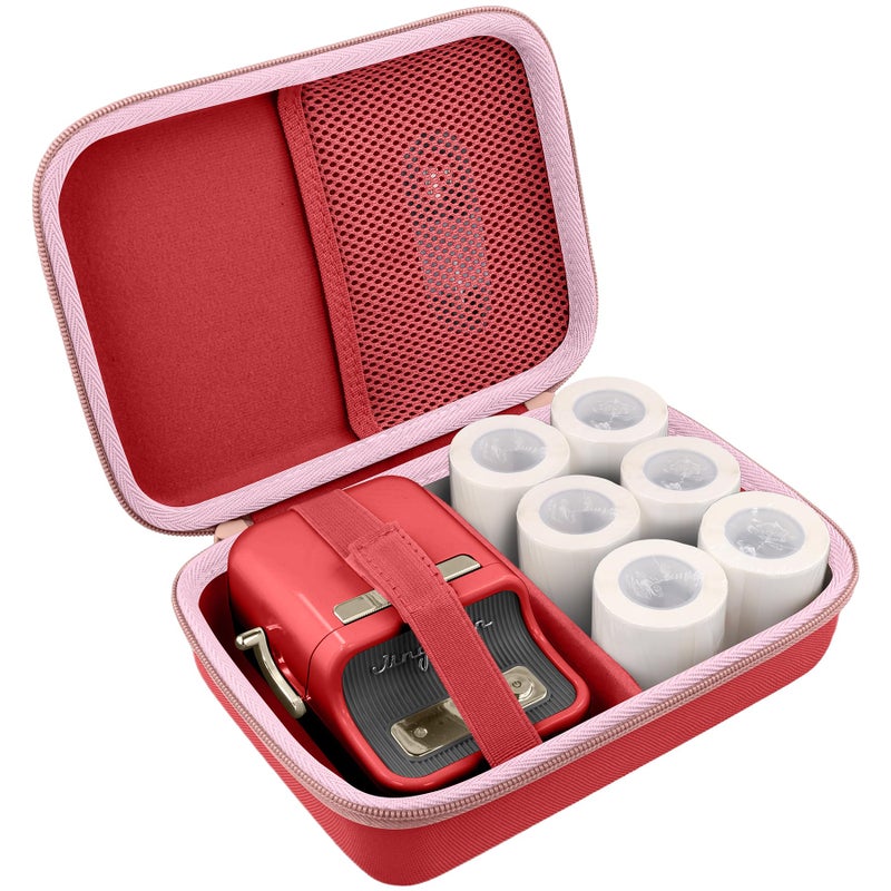 Baval Label Printer Case Compatible with NIIMBOT B21/B21 Pro/B1 Label Maker Thermal Label Printer and 2 inch Label Paper(Red Case) - Image 2