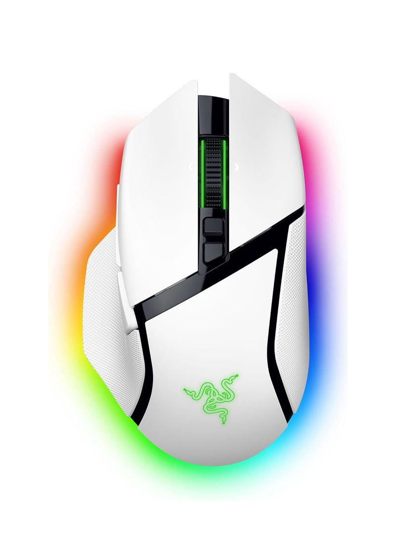 RAZER Basilisk V3 Pro 35K Wireless Gaming Mouse: HyperScroll Tilt Wheel - 35K DPI Optical Sensor Gen 2-13 Customizable Controls - Chroma RGB - Optical Switches Gen 3 - Up to 140 Hr Battery - White - Image 1