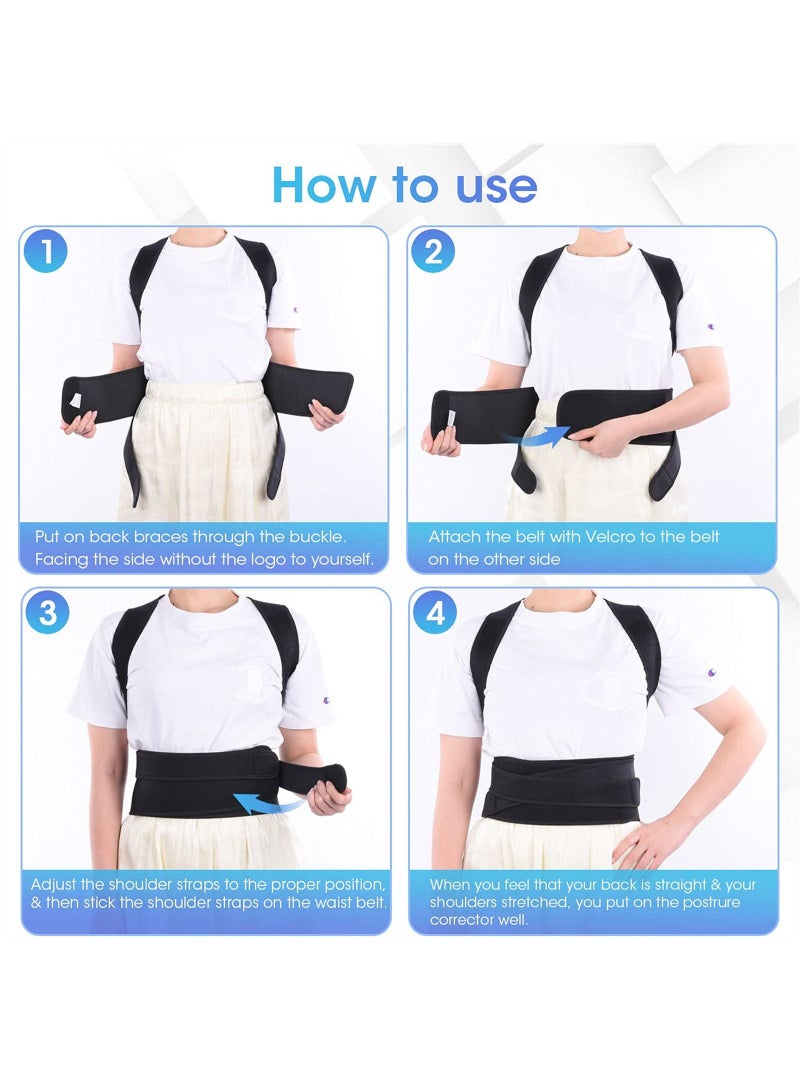 Excefore Posture Corrector for Women and Man, Back Brace Support straightener, Shoulder Lumbar Adjustable Breathable and Posture Corrector for Improve Posture - Image 5
