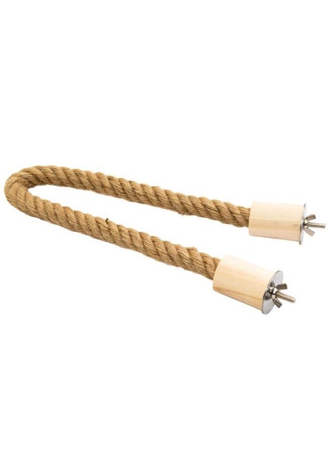 Lovely Little Flyers Bird Rope Perch for Parrots, Bendable Natural Jute with Pine Wood and Stainless Steel Mount, Cotton Alternative Boing, Cage Accessory for Cockatiels, Doves, and Finches (Brown, 2 feet) - Image 1