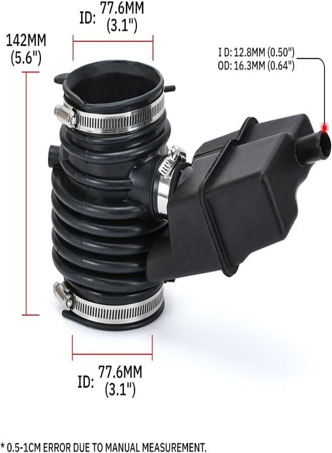 Engine Air Intake Hose 16576-3JA0A Compatible with Nissan Murano 2015-2023, Pathfinder 2013-2016, Infiniti QX60 2014-2016, JX35 2013 Air Mass Sensor 165763JA0A 004B - Image 4