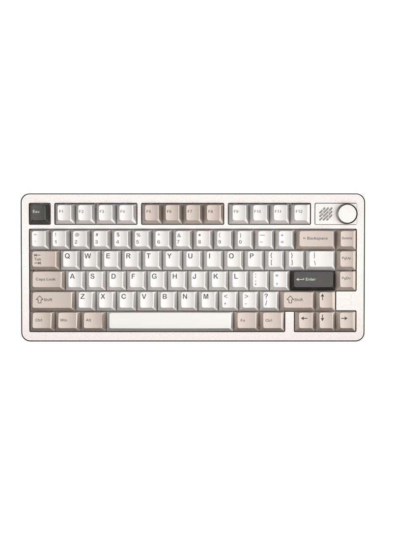 FURYCUBE - F75 Wireless Aluminum Mechanical Keyboard, Tri-Mode BT5.0/2.4GHz/USB-C Hot Swappable Custom Keyboard, Gasket Structure, RGB Backlit Gaming Keyboard for PC/Tablet/PS/Xbox, Dawn Gold - Image 1