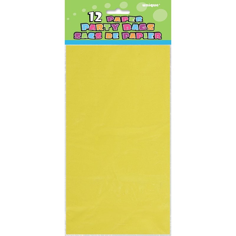 Unique Vibrant Sunflower Yellow Paper Party Bags (Pack of 12) - Premium Quality, Perfect for Celebrations & Gifts - Image 2