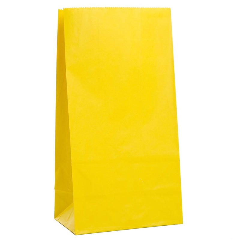 Unique Vibrant Sunflower Yellow Paper Party Bags (Pack of 12) - Premium Quality, Perfect for Celebrations & Gifts - Image 1