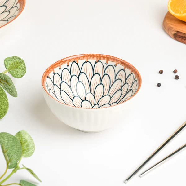 Dansr Japanese Ramen Bowls Porcelain Dessert Bowl For Rice|Soup|Snack|Side Dishes|Yogurt|Ice Cream - Coloful Cute Bowl Sets Microwave|Dishwasher Safe(Bowl G Set Of 4), 120 Milliliter - 120 Ml - Image 3