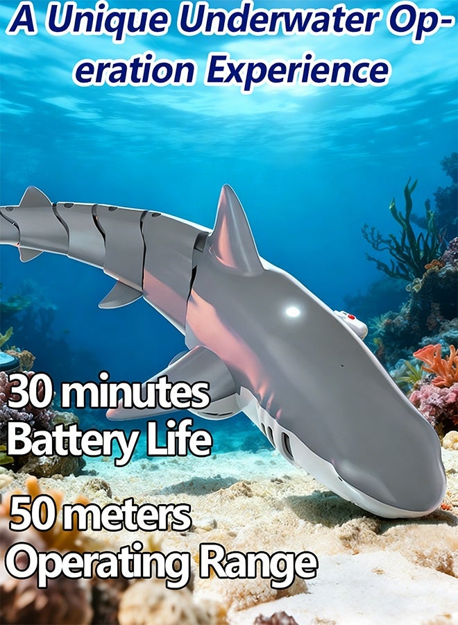 2.4G Remote Control Shark Toy, 1:18 Scale High Simulation Lifelike Shark for Outdoor Lake Swimming Pool Bathroom Great Gift RC Boat Toys for 5+ Year Old Boys and Girls (Blue) - Image 3