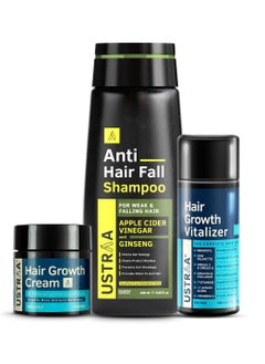 Ustraa Ustraa Hair Growth Kit Anti Hair fall Shampoo 250ml Hair Growth Vitalizer 100ml Hair Growth Cream 100g  - Image 1