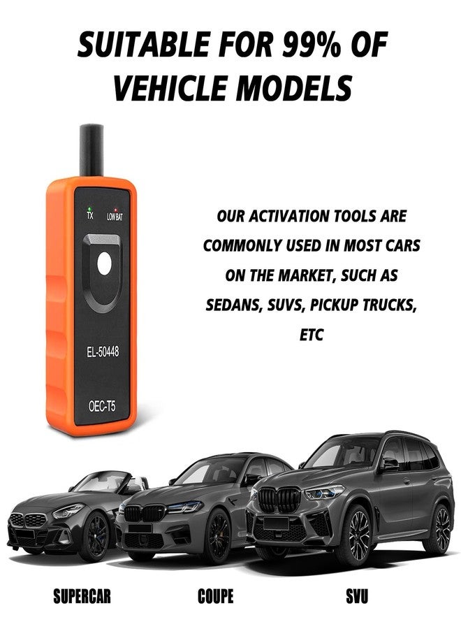 Beypovk TPMS Relearn Tool for GM Tire Sensor, EL-50448 TPMS System Programming Training Tool, Automotive Tire Pressure Monitor System Sensor Activation Reset Tool OEC-T5 (Orange) - Image 5
