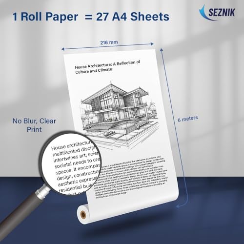Seznik A4 Thermal Paper Roll, 210 x Φ30mm, 2 Rolls, 8 Inch Paper for Portable Thermal Printer - Image 5