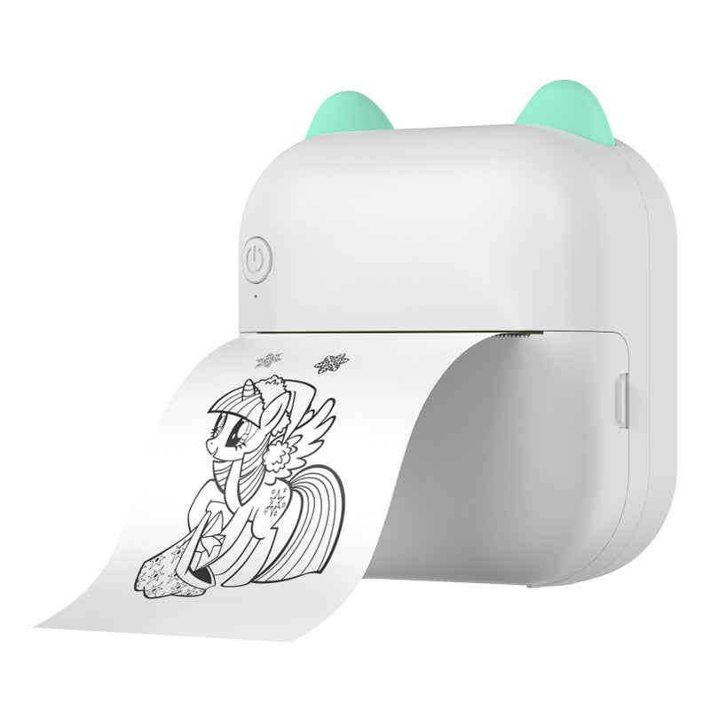 Mini Thermal Printer Multifunction Portable Sticker Maker Instant Photo Inkless Printing Support BT Connection for Smartphone with 6 Paper Roll 57mm Compatible with iOS Android System for Picture - Image 2