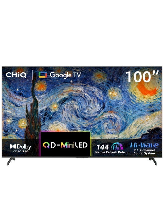 تشيك تلفاز 100 بوصة، QD MiniLED، Dolby Vision IQ وDolby Atmos، AirPlay، 3GB RAM + 32GB ROM، 144Hz - Image 1
