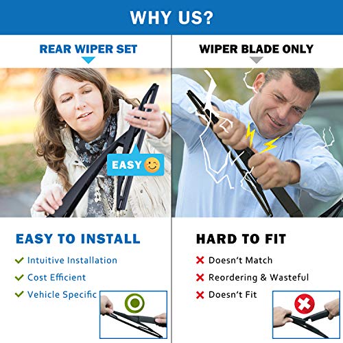 WTI Rear Wiper Arm Blade Set Compatible With Volvo XC90 2003-2006 SUV Rear Windshield Window Wiper Kits Assembly New Replacement Accessories Parts Fit 8659502 - Image 2