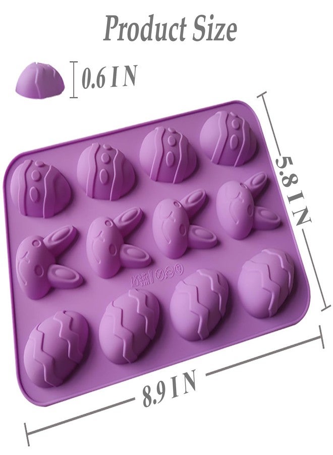 Foaryoer Easter Silicone Molds Chocolate Mold Food Grade Non-Stick Egg Molds Bunny Silicone Candy Molds for Baking Jelly Cake Making Supplies - Image 4
