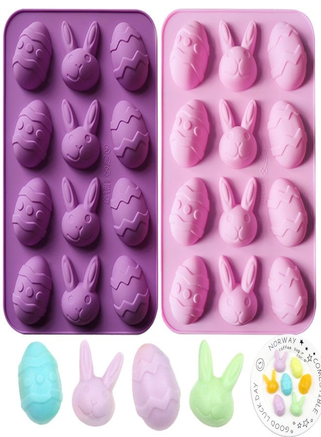 Foaryoer Easter Silicone Molds Chocolate Mold Food Grade Non-Stick Egg Molds Bunny Silicone Candy Molds for Baking Jelly Cake Making Supplies - Image 1