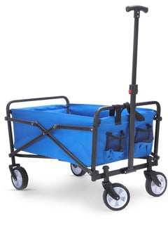 Collapsible Beach Cart- RF11706| 68 KG Maximum Capacity, Multi-Purpose Utility Beach Cart With Handles, Pockets And Wheels| Durable, Portable And Stylish Polyester Cart With Steel Handle Construction|