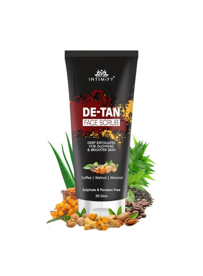 INTIMIFY مقشر الوجه إنتيميفاي لإزالة التصبغات | لإزالة التصبغات | يقشر الجلد الميت بالجوز والقهوة واللوز | للنساء والرجال - 50 غرام - Image 1