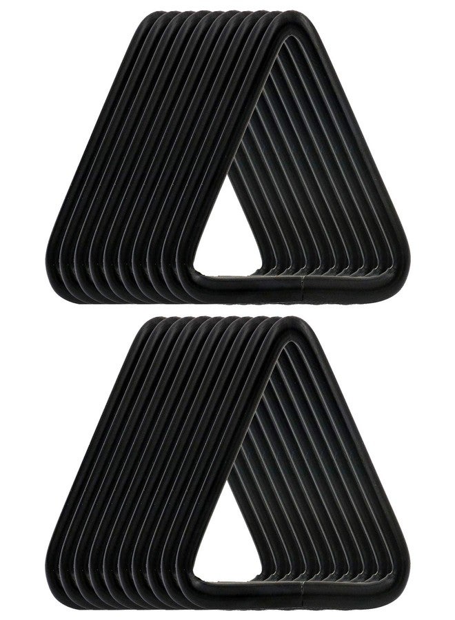 BIKICOCO 1-1/2'' Metal Triangle Ring Buckle Connectors Round Edge Webbing Bag Clasp Handbag Strap Making Hardware, Black - Pack of 20 - Image 1