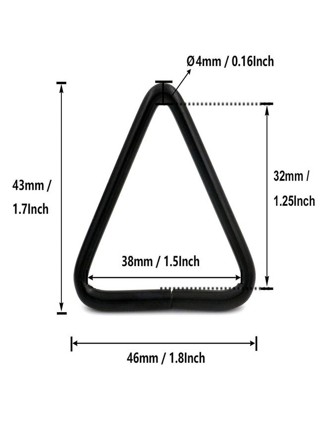 BIKICOCO 1-1/2'' Metal Triangle Ring Buckle Connectors Round Edge Webbing Bag Clasp Handbag Strap Making Hardware, Black - Pack of 20 - Image 4