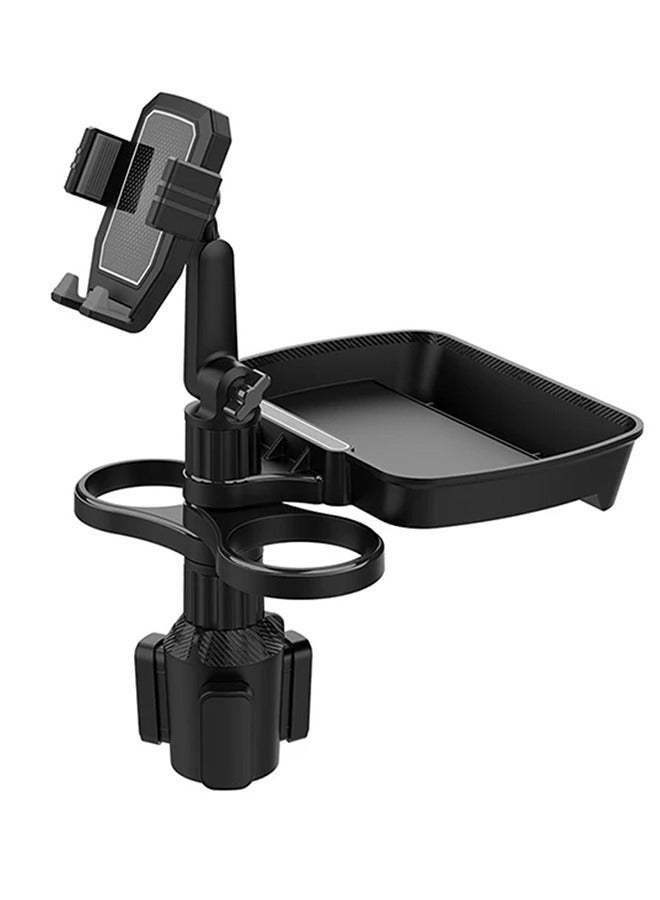 Car cup holder with holder Mobile & a detachable rotating food tray in addition to 2 small cup slots and a large cup slot /CUP-B06 - Image 3