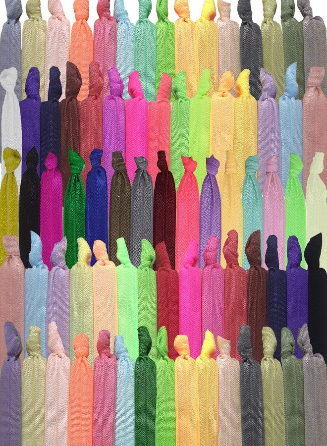 79STYLE 300pcs Elastic Hair Ties Ouchless No Crease Ouchless Ribbon Ponytail Holders Bulk Colorful Yoga Twist Hair Bands Hair Accessories Hand Knotted Fold Over Solid Colors (Multiple 20 Colors) - Image 1