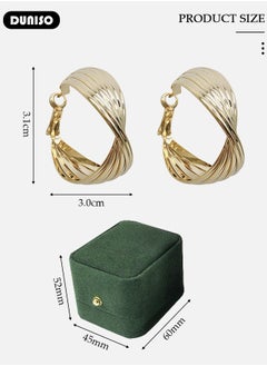 DUNISO Gold Hoop Earrings Set Gold Plated Rounded Lightweight Gold Hoops Hypoallergenic Earrings for Women Girls  - Image 4
