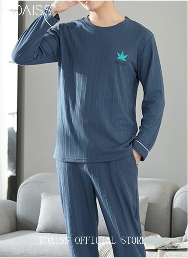 Warm Pajamas Set for Men Simple Long Sleepwear Suit Soft Home Men Pyjamas Set Autumn Winter Loose Skin Friendly Loungewear - pzsku/ZDA87A39D22DCFDB2E215Z/45/_/1736416543/7b32af90-c1a7-4a2c-a572-b8e7d08c4bdf