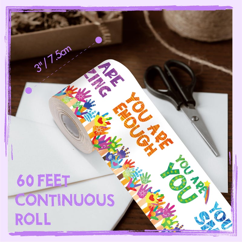 ERKE 60 Feet Bulletin Board Borders, Encouraging Rolled Border Trim Back-to-School Bulletin Board Decoration, Walls, Desks, Windows, Doors, Chalkboards, Whiteboards Decors for School, Classroom & Offices - Image 2
