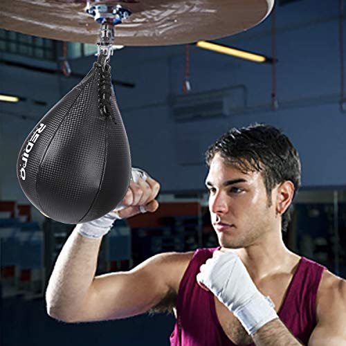 Redipo Boxing Speed Bag - PU Leather Speed Punching Ball - Heavy Duty Hanging Swivel Ball for Gym & MMA Muay Thai Sports Fitness - Punching Dodge Striking Speed Reflex Ball - Image 5