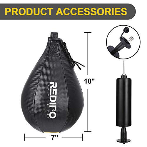 Redipo Boxing Speed Bag - PU Leather Speed Punching Ball - Heavy Duty Hanging Swivel Ball for Gym & MMA Muay Thai Sports Fitness - Punching Dodge Striking Speed Reflex Ball - Image 4