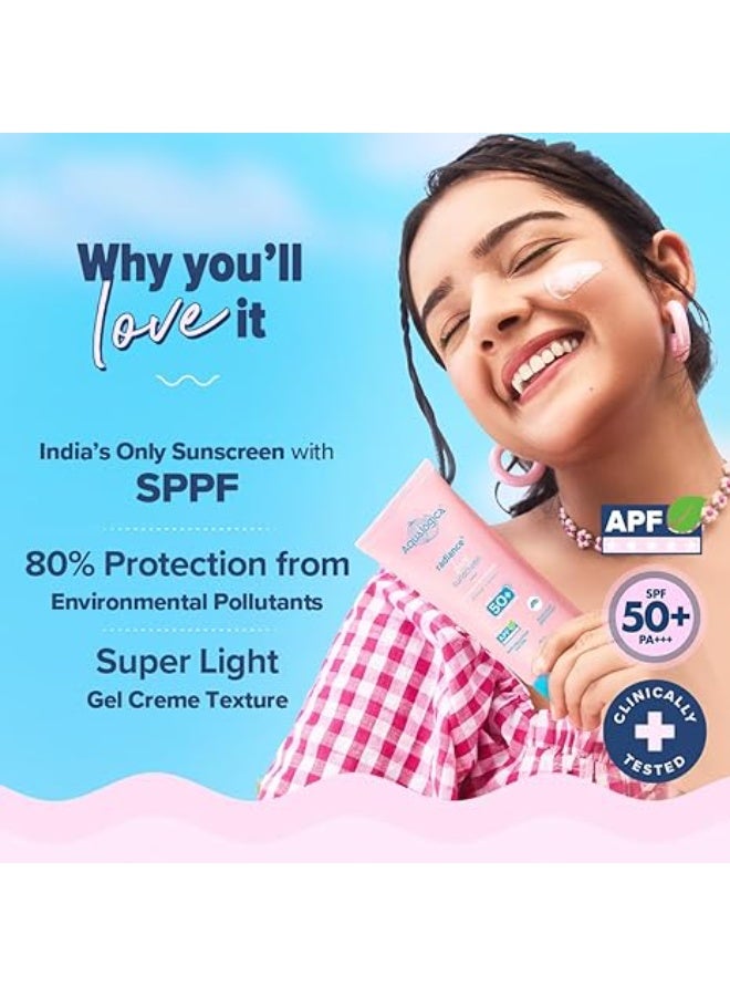 Aqualogica lluminate+ Dewy All Skin Type Sunscreen Spf 50+ Pa+ With Wild BerriesΑ Arbutin - 80 G Protection Against Uva/B&Blue Light Protection Fragrance-Free For Luminous&Sun Protected Skin - Image 3