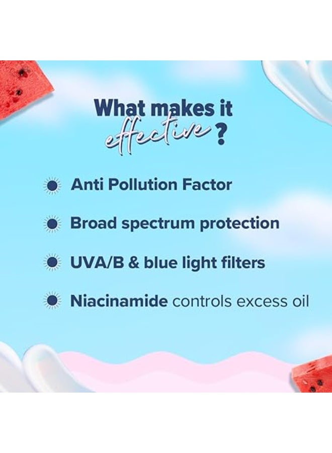 Aqualogica lluminate+ Dewy All Skin Type Sunscreen Spf 50+ Pa+ With Wild BerriesΑ Arbutin - 80 G Protection Against Uva/B&Blue Light Protection Fragrance-Free For Luminous&Sun Protected Skin - Image 4