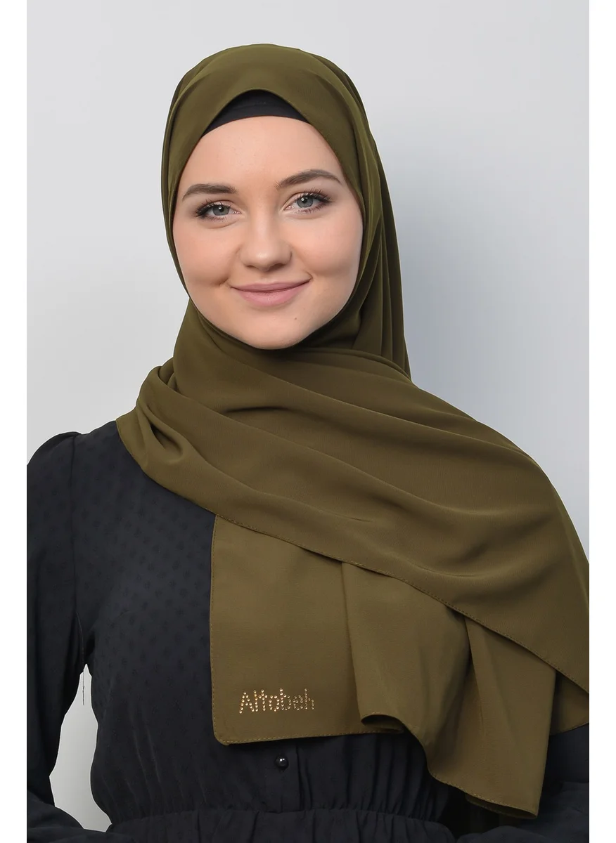 Altobeh Medina Silk Plain Hijab Shawl-Khaki