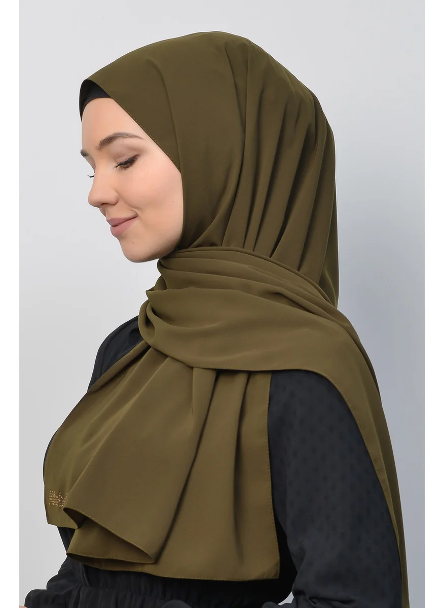 التوبة Medina Silk Plain Hijab Shawl-Khaki