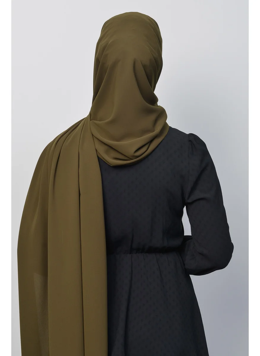 التوبة Medina Silk Plain Hijab Shawl-Khaki