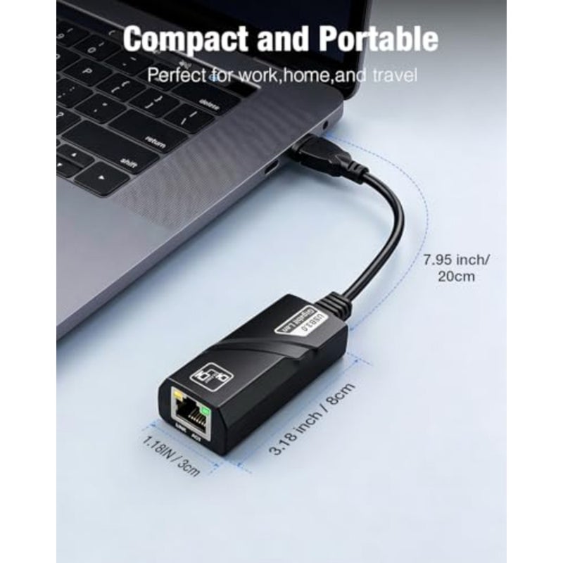 USB 3.0 to Gigabit Ethernet RJ45 Network Adapter Stable 1000Mbps high-speed wired LAN converter, works with MacBook, Windows, Linux, Switch, laptops and desktops - Image 4
