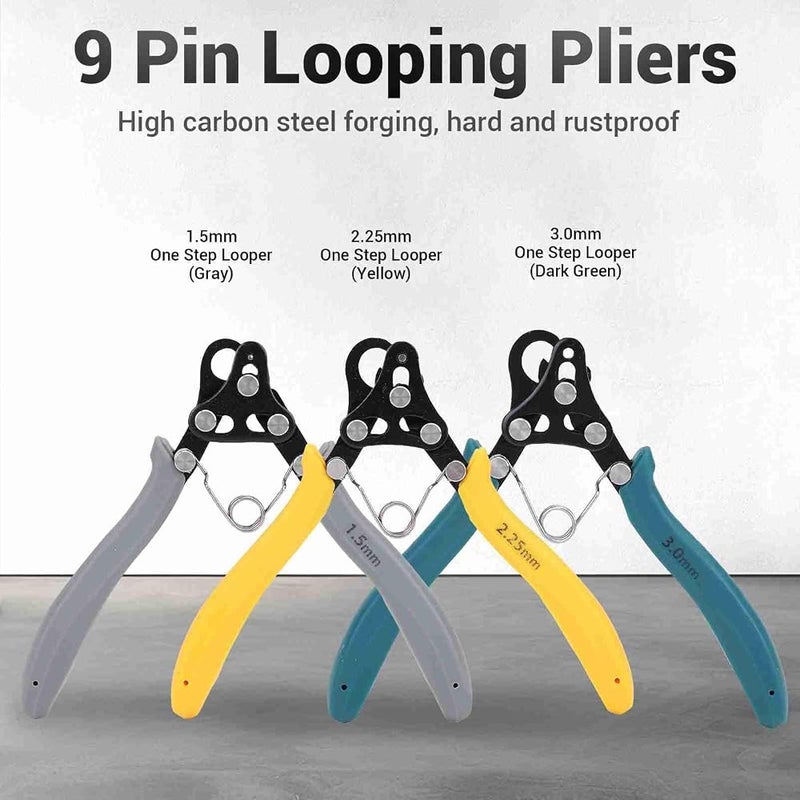 Wire Looping Pliers Efficient 3-Piece Set for 18-26 Gauges Craft Wire Jewelry Making, High Carbon Steel Material - Image 3