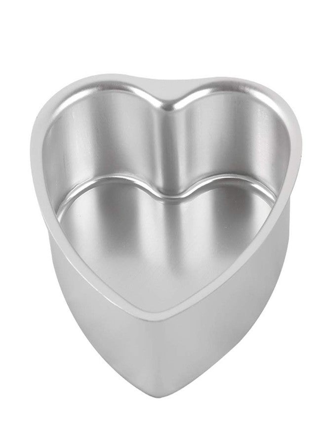 BAKERS 4U قالب كيك على شكل قلب من الألومنيوم من بيكرز فور يو | صينية كيك | وعاء كيك (طول 8 بوصات، ارتفاع 2 بوصة)، فضي - Image 1