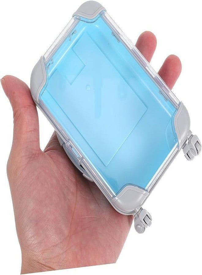 TROFFLLY Toy Suitcase for Kids Pretend Play Travel with Rolling Wheels, Handle Luggage Role for Boys & Girls and use for Mini Trolley Suitcase Candy Box for Lashes and Candy (Sky Blue) - Image 2