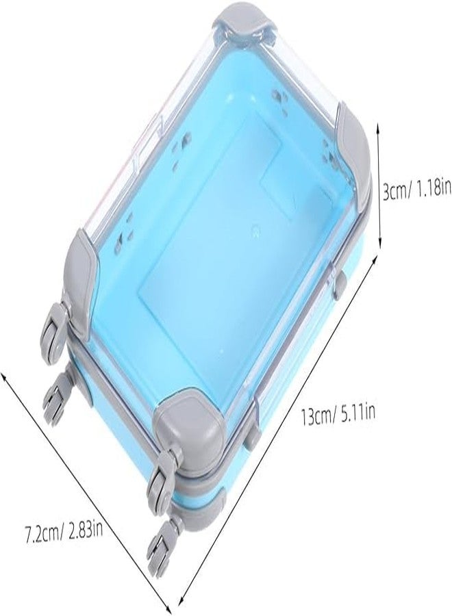 TROFFLLY Toy Suitcase for Kids Pretend Play Travel with Rolling Wheels, Handle Luggage Role for Boys & Girls and use for Mini Trolley Suitcase Candy Box for Lashes and Candy (Sky Blue) - Image 4