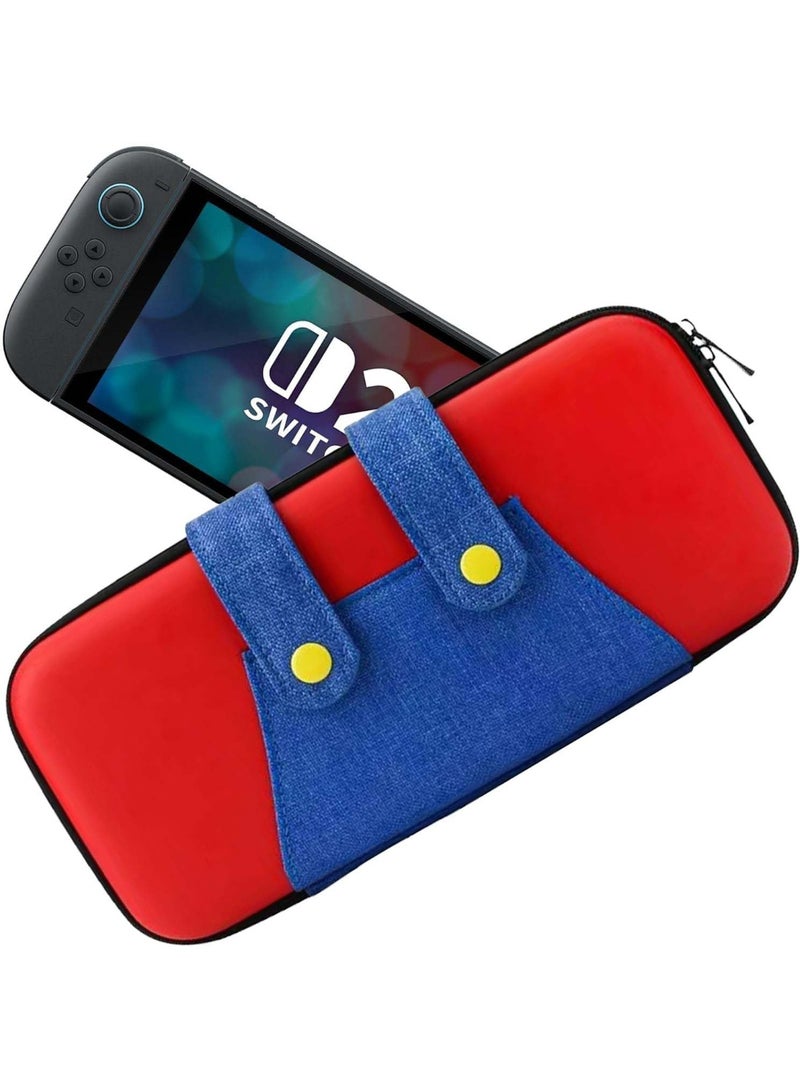 Cute Carrying Case for Nintendo Switch 2 - Protective Hard Shell Portable Travel Carrying Case Pouch for Switch 2 Console and Accessories (Red Blue) - Image 1