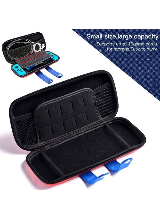 Cute Carrying Case for Nintendo Switch 2 - Protective Hard Shell Portable Travel Carrying Case Pouch for Switch 2 Console and Accessories (Red Blue) - Image 2