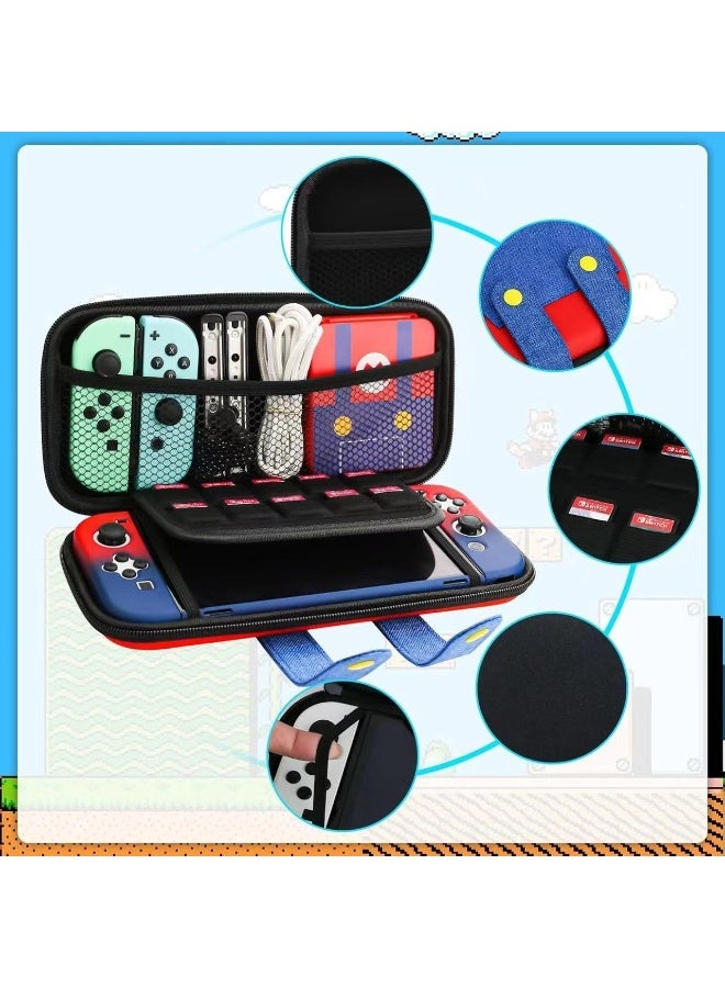 Cute Carrying Case for Nintendo Switch 2 - Protective Hard Shell Portable Travel Carrying Case Pouch for Switch 2 Console and Accessories (Red Blue) - Image 5